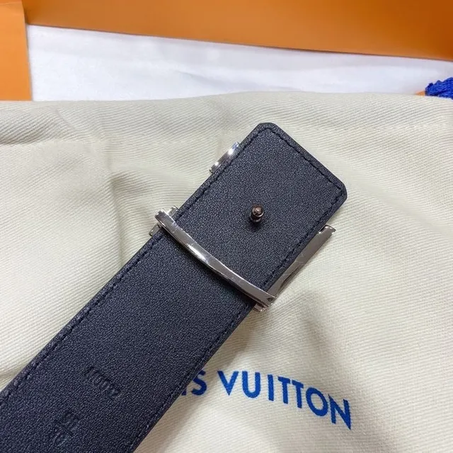 Louis Vuitton LV Turnlock Belt Black Monogram Empreinte Leather Belt 2
