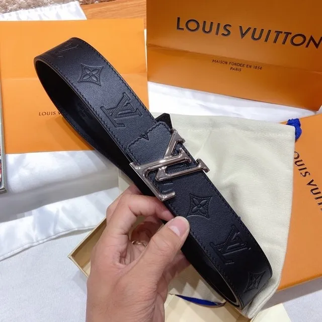 Louis Vuitton LV Turnlock Belt Black Monogram Empreinte Leather Belt 3