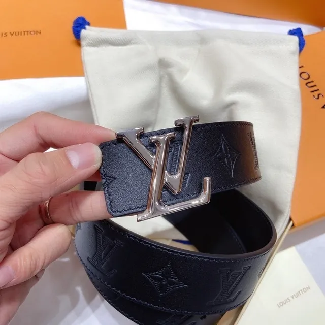 Louis Vuitton LV Turnlock Belt Black Monogram Empreinte Leather Belt 4