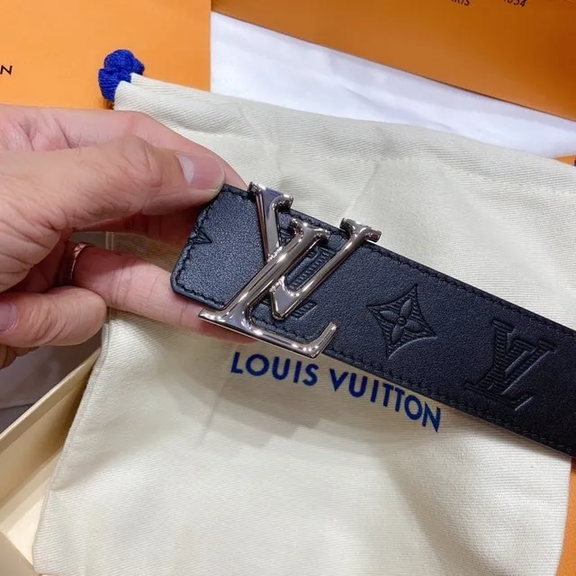 Louis Vuitton LV Turnlock Belt Black Monogram Empreinte Leather Belt 5