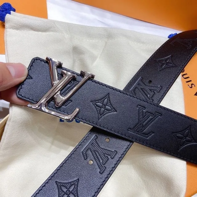 Louis Vuitton LV Turnlock Belt Black Monogram Empreinte Leather Belt 6
