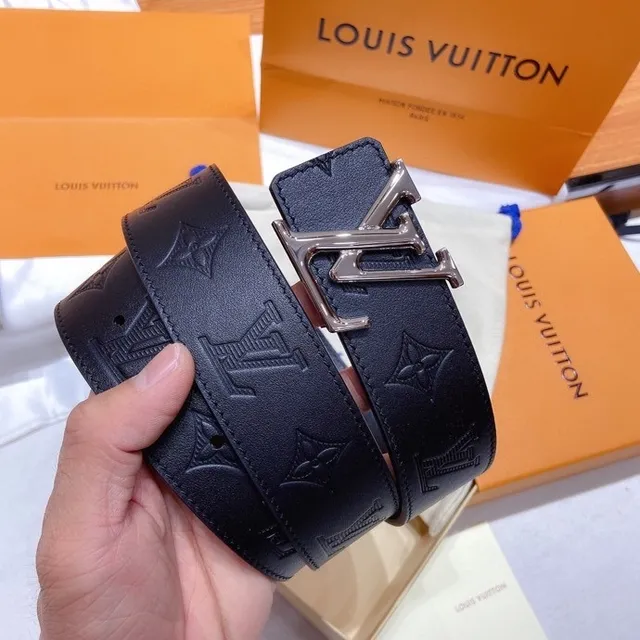 Louis Vuitton LV Turnlock Belt Black Monogram Empreinte Leather Belt 7