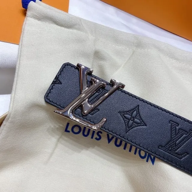 Louis Vuitton LV Turnlock Belt Black Monogram Empreinte Leather Belt 8