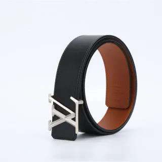 Louis Vuitton LV Twist Black and Tan Leather Belt