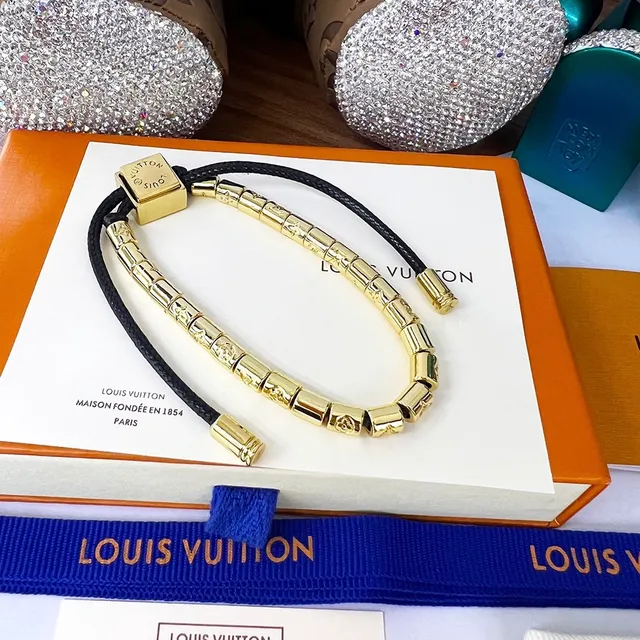 Louis Vuitton Monogram Beads Gold and Black Bracelet 7
