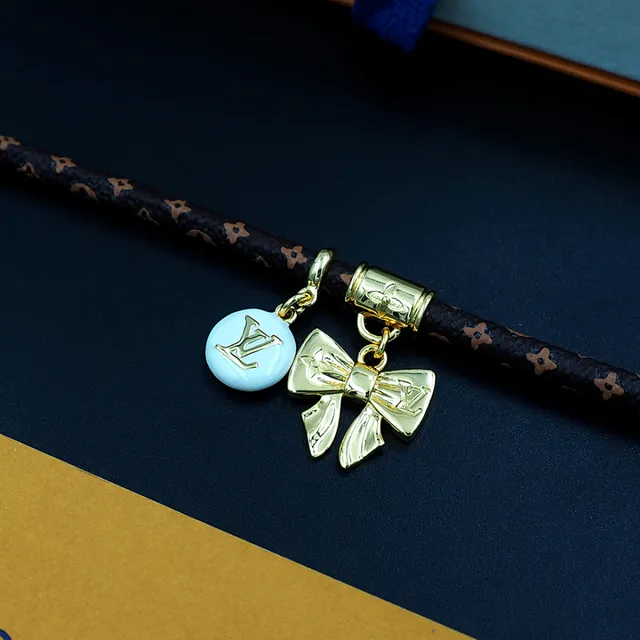 Louis Vuitton Monogram Braided Cord Gold Charm Bracelet 2