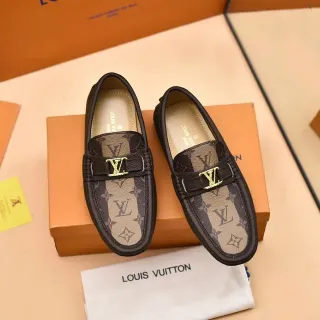 Louis Vuitton Monogram Canvas চামড়া কিনারা সোনার বাকেল লোফার