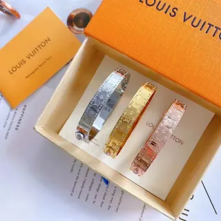 Louis Vuitton Monogram Empreinte أساور بينجل كريستالية مزينة بحلقة مفتوحة