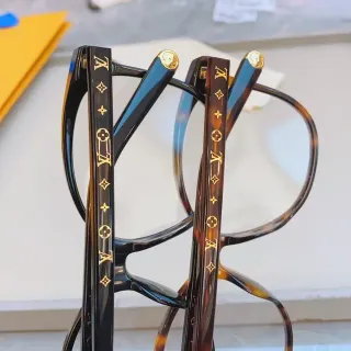 Louis Vuitton Monogram-Engraved Round Acetate Optical Glasses