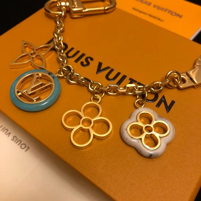 Louis Vuitton Monogram 花卉金蓝金属多 charm 手链 9