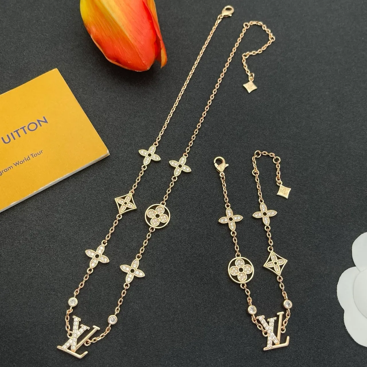 Louis Vuitton Monogram Flower Gold-Tone Crystal Bracelet 2