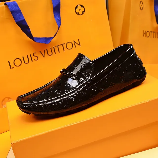 Louis Vuitton Monogram Patent Chain Loafer Black Leather Loafer 5