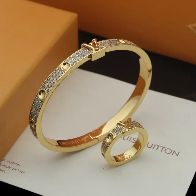 Louis Vuitton Monogram Anel prata dourado rose gold ton 2