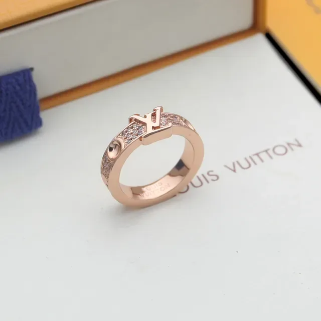 Louis Vuitton Monogram Anel prata dourado rose gold ton 5