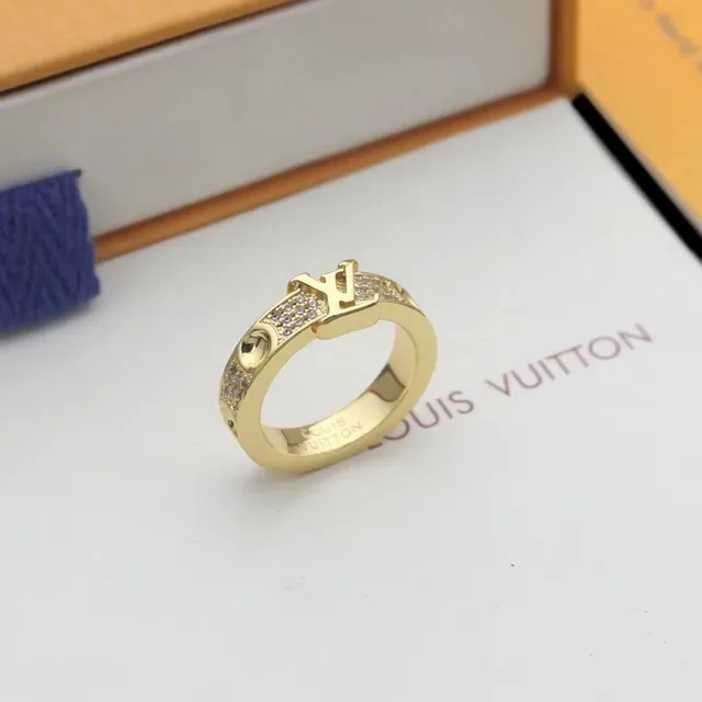 Louis Vuitton Monogram Anel prata dourado rose gold ton 6
