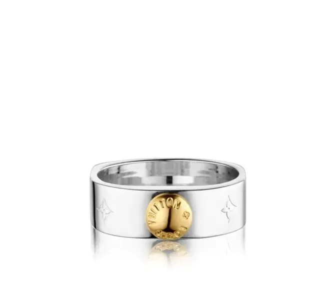 Bague Louis Vuitton Monogram Sphere Bande Or Argent Cabochon Sphérique 2