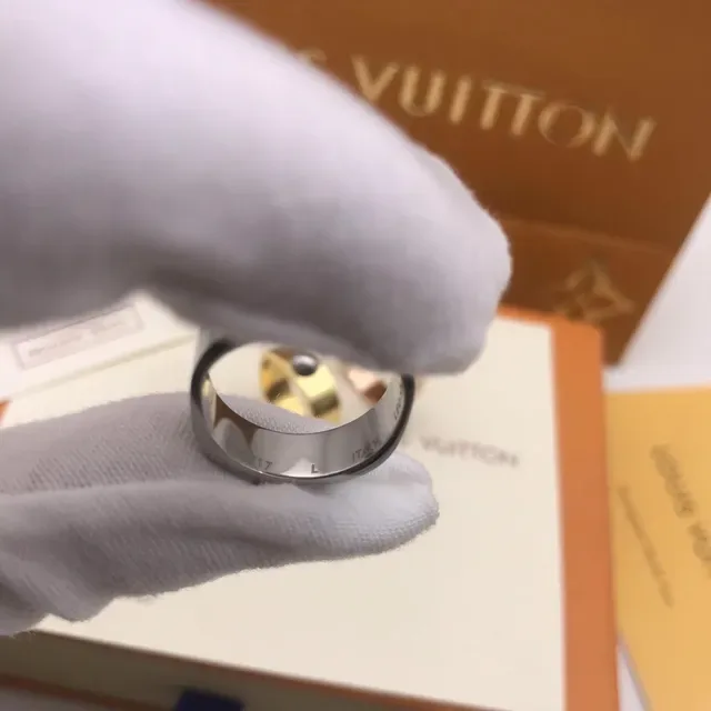 Bague Louis Vuitton Monogram Sphere Bande Or Argent Cabochon Sphérique 9