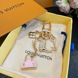 Louis Vuitton سوار متعدد التشكيل ذهبي وردي معدني مينا للحقيبة