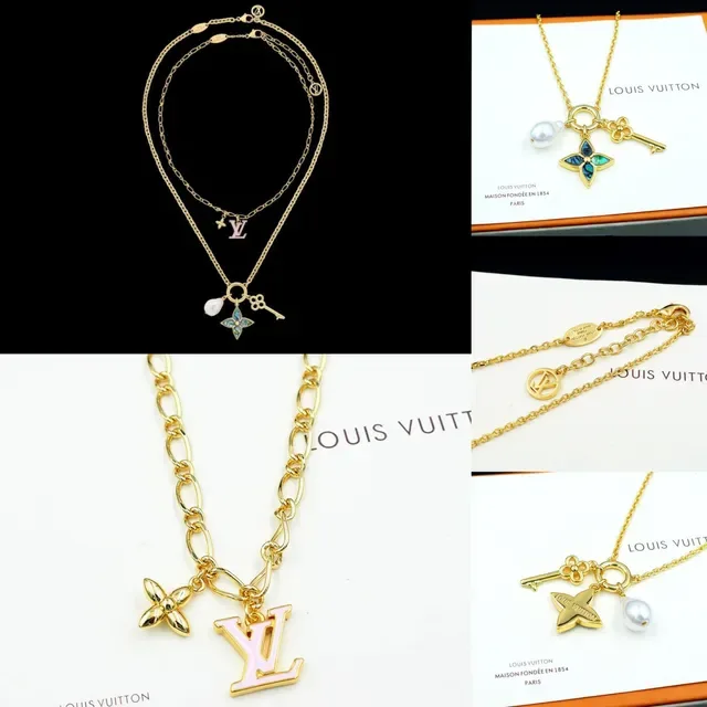 Louis Vuitton Multi-Charm Layered Gold-Tone Necklace 15