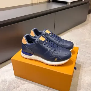 Louis Vuitton Zapatillas Lifestyle de Cuero Navy Beige Panelled Low-Top