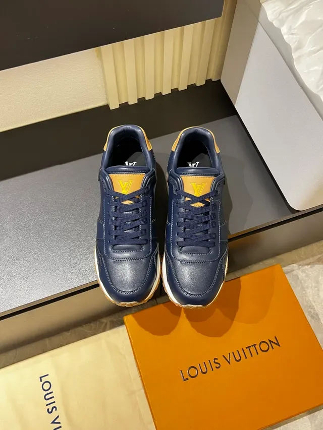 Louis Vuitton Navy Beige Leather Panelled Low-Top Lifestyle Sneakers 5
