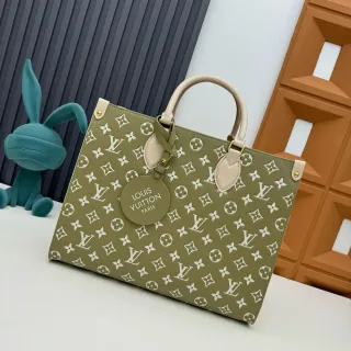 Louis Vuitton OnTheGo Tote 橄榄绿 印花 手柄托特包