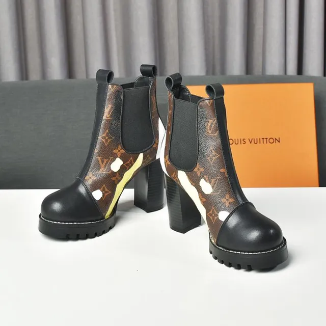 Louis Vuitton 手绘花押字踝靴 棕黑 帆布 泼溅点缀 踝靴 2