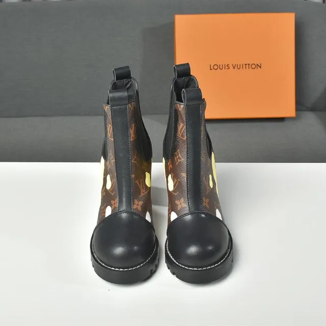 Louis Vuitton 手绘花押字踝靴 棕黑 帆布 泼溅点缀 踝靴 3
