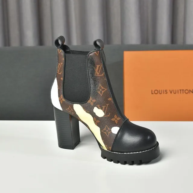 Louis Vuitton 手绘花押字踝靴 棕黑 帆布 泼溅点缀 踝靴 7