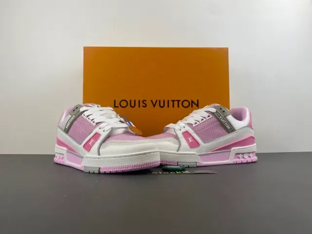Louis Vuitton 粉白 厚底分层鞋底 镂空网面鞋面 生活方式运动鞋 13