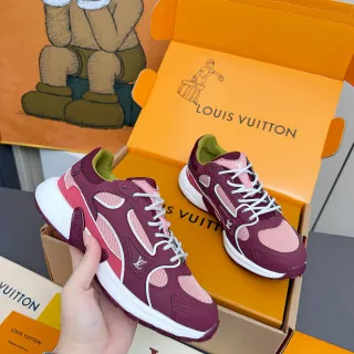 Louis Vuitton Run Away 酒红色 粉色 绿色 厚底运动鞋