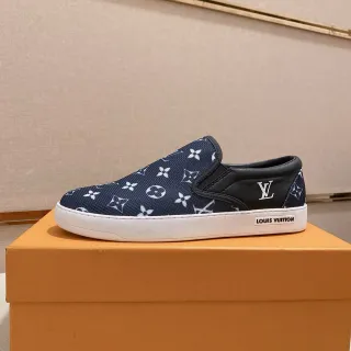 Louis Vuitton Run Away Navy White Slip-On Monograma Lona Zapatillas Lifestyle