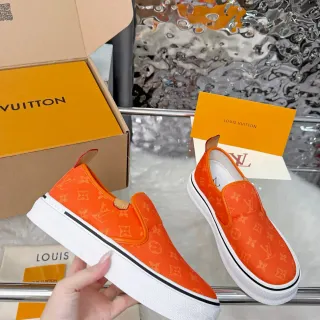Louis Vuitton Run Away Naranja Blanco slip-on lona monogram zapatillas lifestyle