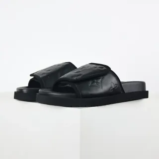 Louis Vuitton Run Away Slide نعال أسود بمونوغرام جلدي
