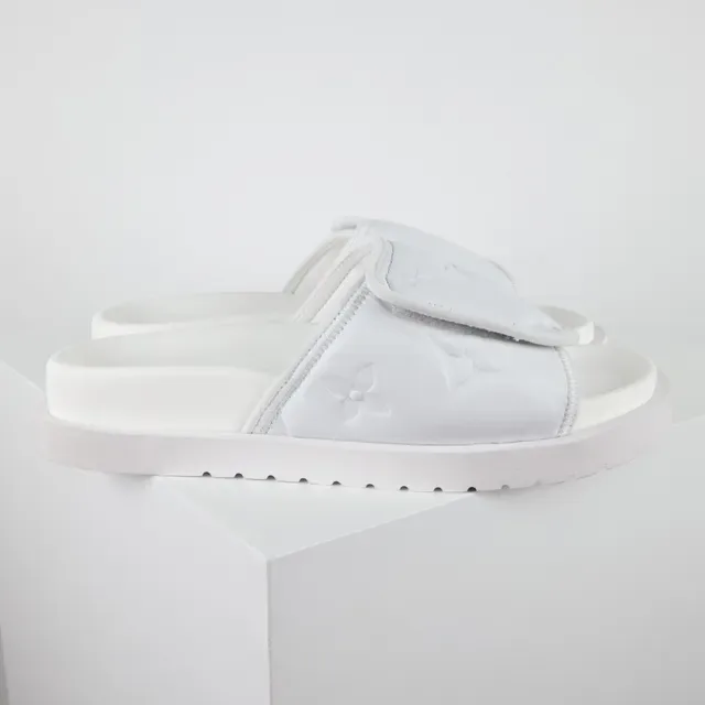 Louis Vuitton Run Away Slide أبيض Monogram جلد نعال 3
