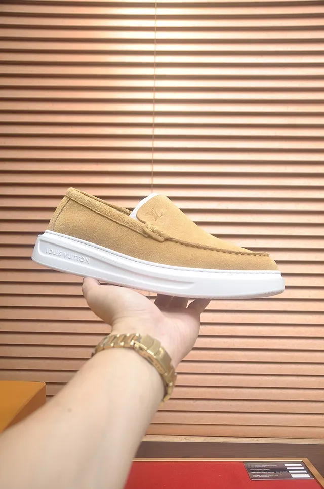 Louis Vuitton Run Away Tan Suede Loafers 4