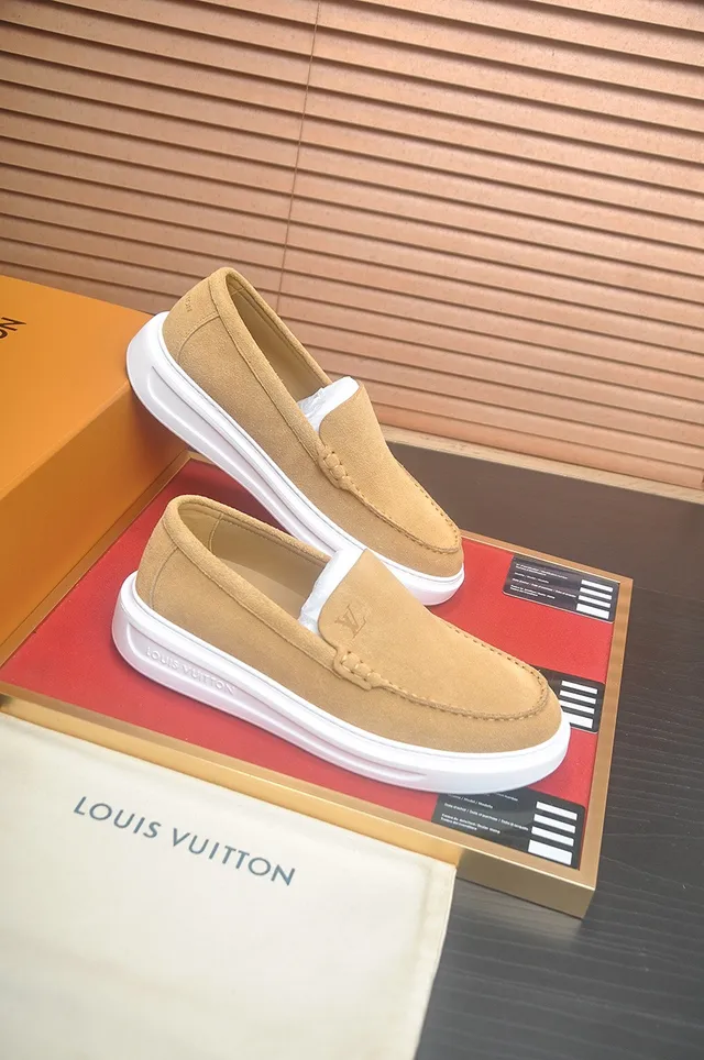 Louis Vuitton Run Away Tan Suede Loafers 6