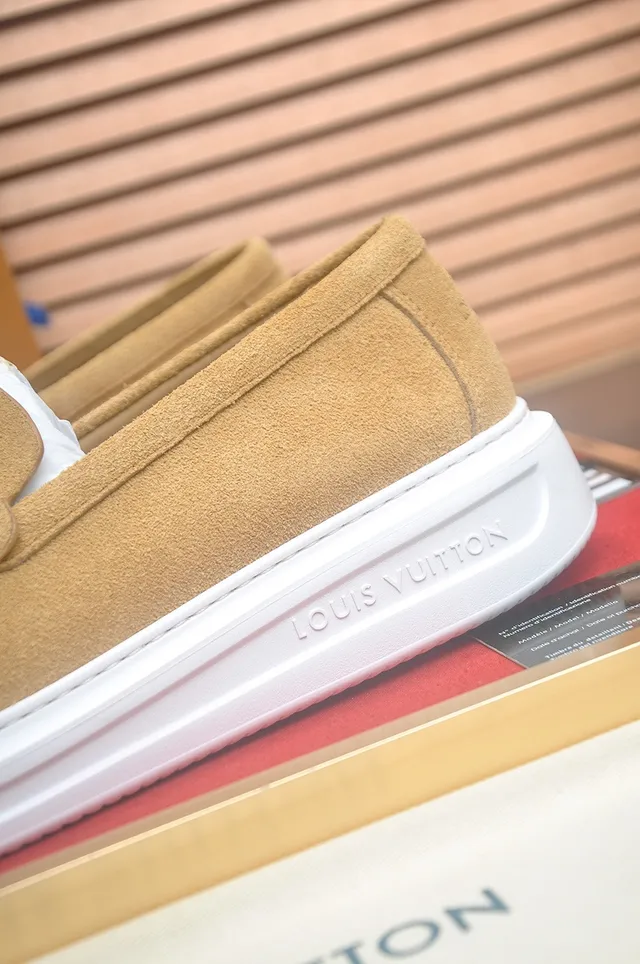 Louis Vuitton Run Away Tan Suede Loafers 9