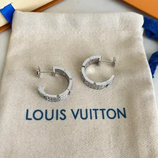 Louis Vuitton أقراط حلقية مقسمة بالفاني
