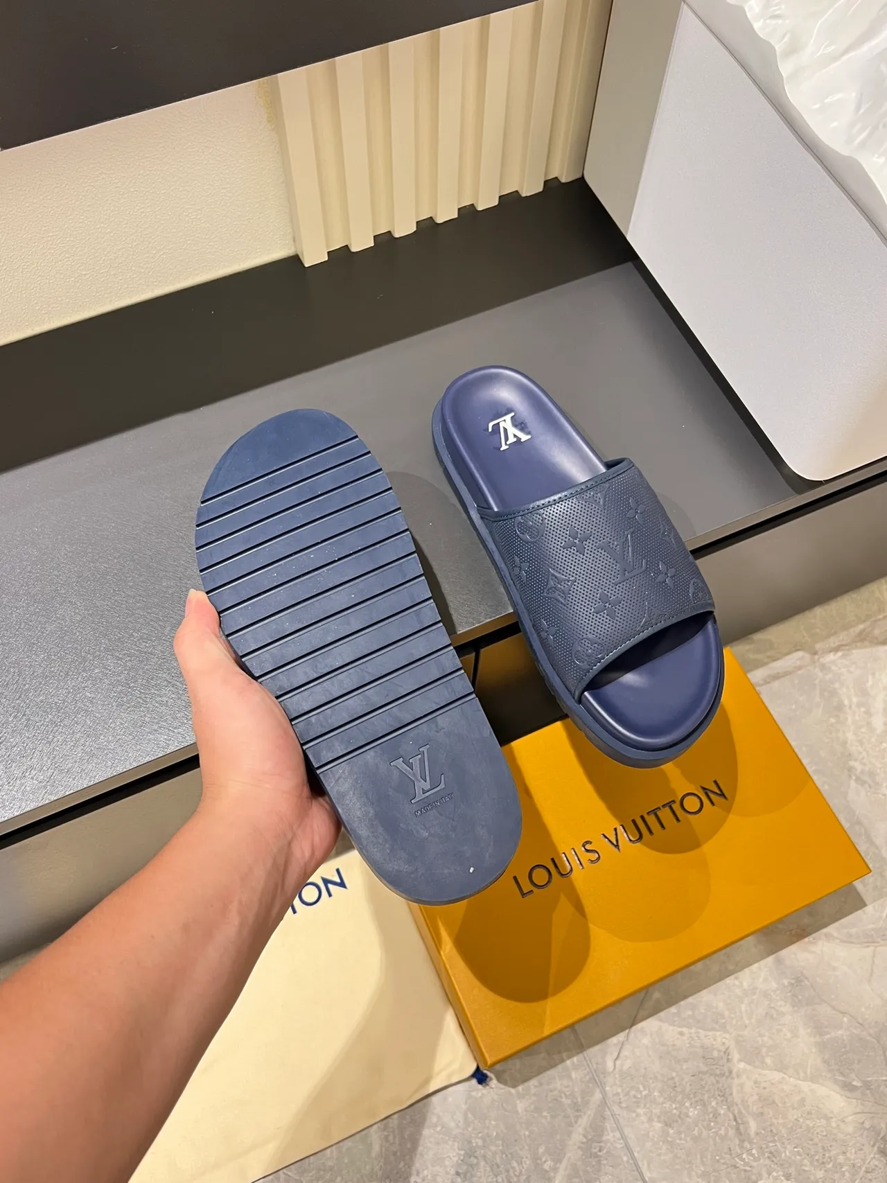 Louis Vuitton Slide Monogram Embossed Slippers 4