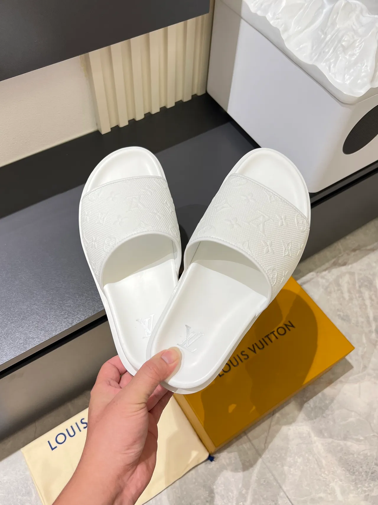 Louis Vuitton Slide Monogram Embossed Slippers 11