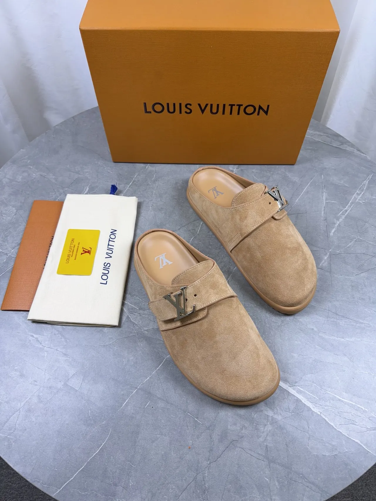 Louis Vuitton Tan Suede LV Buckle Loafer 3