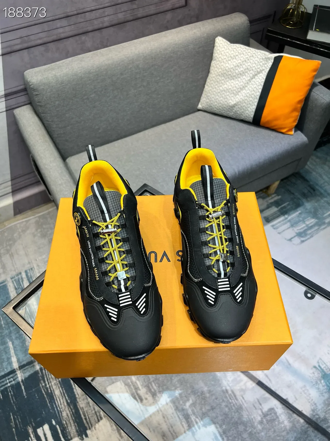 Louis Vuitton Trail Black Yellow Mesh Lifestyle Sneakers 6