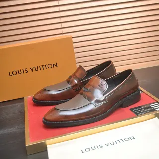 Louis Vuitton দুই টোন বাদামি চামড়ার পেনি লোফার