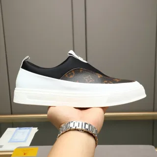 Louis Vuitton Blancas Marrones Slip-On Monogram Canvas Lifestyle Sneakers