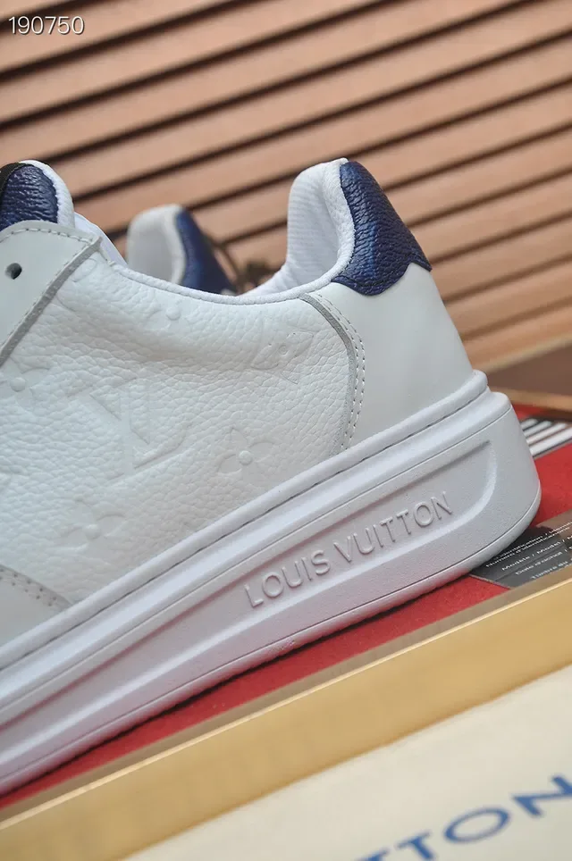 Louis Vuitton White Monogram-Embossed Leather Sneakers 3