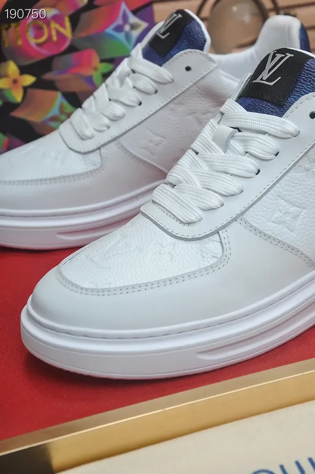 Louis Vuitton White Monogram-Embossed Leather Sneakers 4