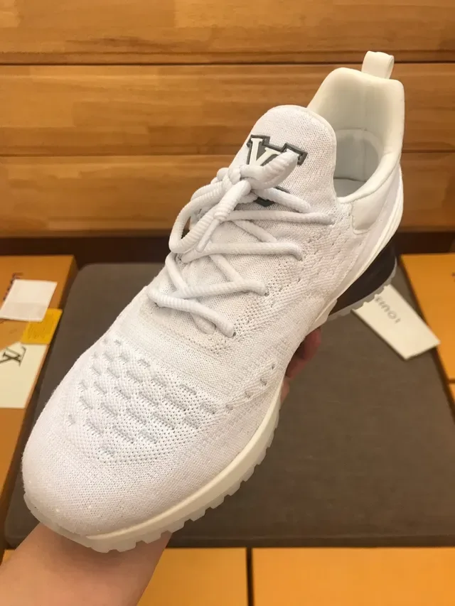 Louis Vuitton White Purple Knit Upper Sculpted Midsole Lifestyle Sneakers 4