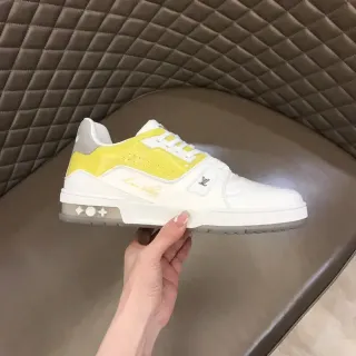Louis Vuitton Blanco y Amarillo Zapatillas Lifestyle Low-Top Upper en Capas