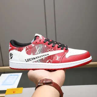 Louis Vuitton x Nike Air Jordan 1 Low Monogram Rojo y Blanco Sneakers Lifestyle